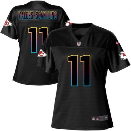 Nike Chiefs #11 Marquez Valdes-Scantling Black Women's NFL Fashion Game Jersey