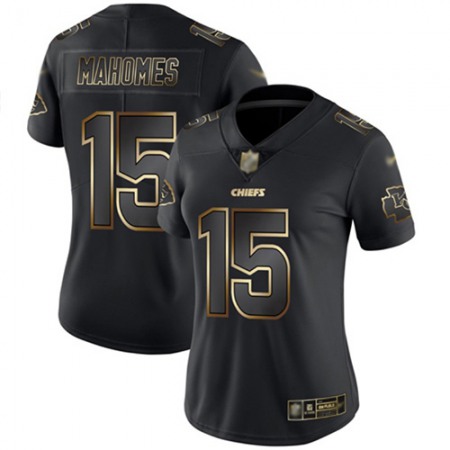 Nike Chiefs #15 Patrick Mahomes Black/Gold Women's Stitched NFL Vapor Untouchable Limited Jersey