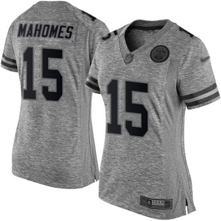 Nike Chiefs #15 Patrick Mahomes Gray Women's Stitched NFL Limited Gridiron Gray Jersey