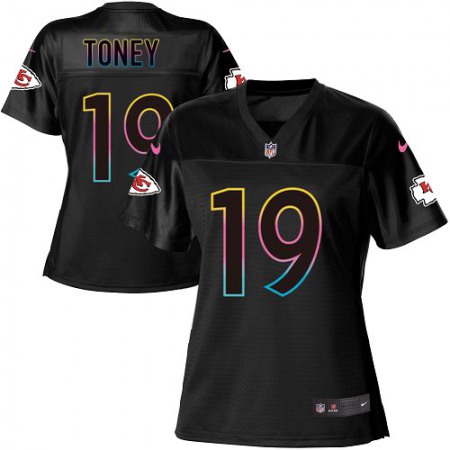 Nike Chiefs #19 Kadarius Toney Black Women's NFL Fashion Game Jersey