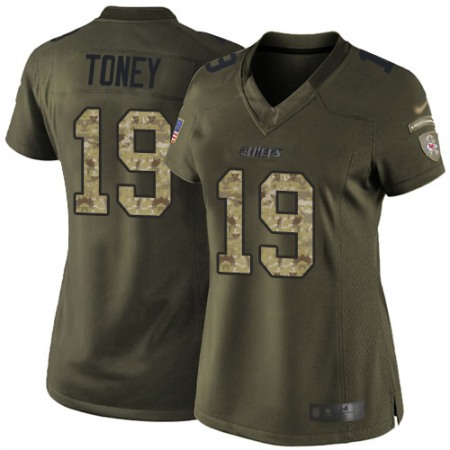 Nike Chiefs #19 Kadarius Toney Green Women's Stitched NFL Limited 2015 Salute to Service Jersey