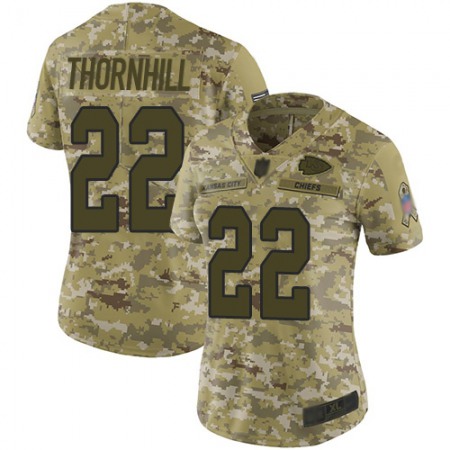 Nike Chiefs #22 Juan Thornhill Camo Women's Stitched NFL Limited 2018 Salute to Service Jersey