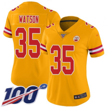 Nike Chiefs #35 Jaylen Watson Gold Women's Stitched NFL Limited Inverted Legend 100th Season Jersey