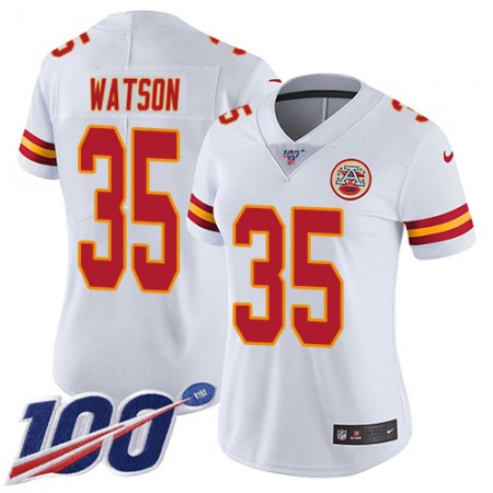 Nike Chiefs #35 Jaylen Watson White Women's Stitched NFL 100th Season Vapor Limited Jersey