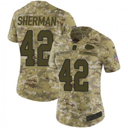 Nike Chiefs #42 Anthony Sherman Camo Women's Stitched NFL Limited 2018 Salute to Service Jersey
