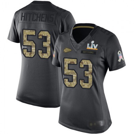Nike Chiefs #53 Anthony Hitchens Black Women's Super Bowl LV Bound Stitched NFL Limited 2016 Salute to Service Jersey