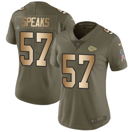 Nike Chiefs #57 Breeland Speaks Olive/Gold Women's Stitched NFL Limited 2017 Salute to Service Jersey