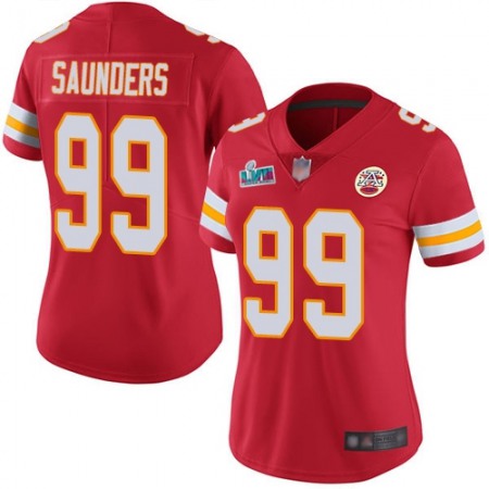 Nike Chiefs #99 Khalen Saunders Red Team Color Super Bowl LVII Patch Women's Stitched NFL Vapor Untouchable Limited Jersey
