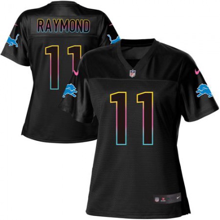 Nike Lions #11 Kalif Raymond Black Women's NFL Fashion Game Jersey
