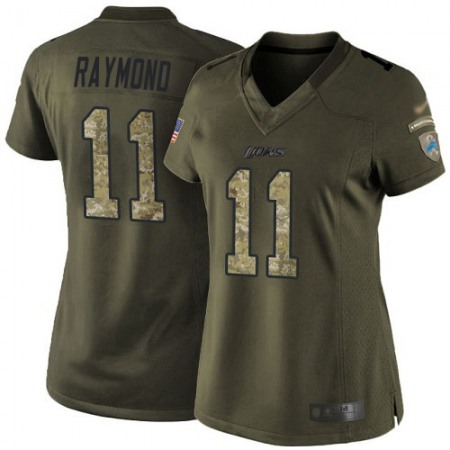 Nike Lions #11 Kalif Raymond Green Women's Stitched NFL Limited 2015 Salute to Service Jersey