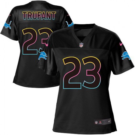 Nike Lions #23 Desmond Trufant Black Women's NFL Fashion Game Jersey