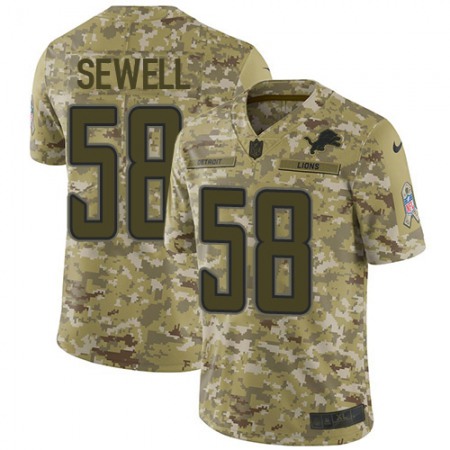 Detroit Lions #58 Penei Sewell Camo Youth Stitched NFL Limited 2018 Salute To Service Jersey