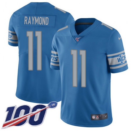 Nike Lions #11 Kalif Raymond Blue Team Color Youth Stitched NFL 100th Season Vapor Untouchable Limited Jersey