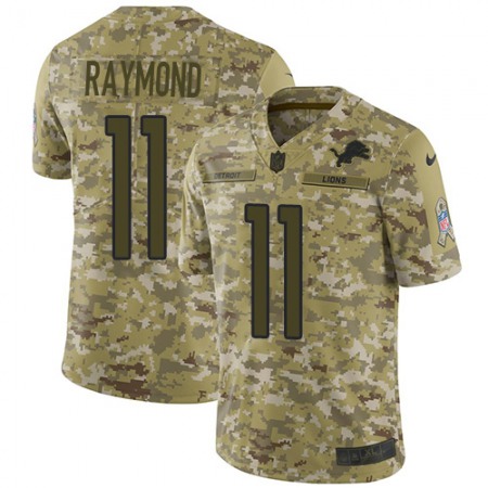 Nike Lions #11 Kalif Raymond Camo Youth Stitched NFL Limited 2018 Salute To Service Jersey