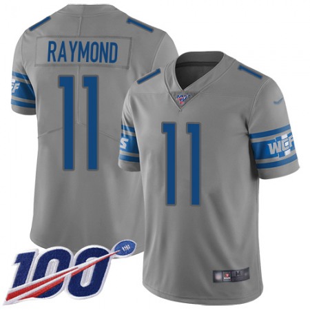 Nike Lions #11 Kalif Raymond Gray Youth Stitched NFL Limited Inverted Legend 100th Season Jersey
