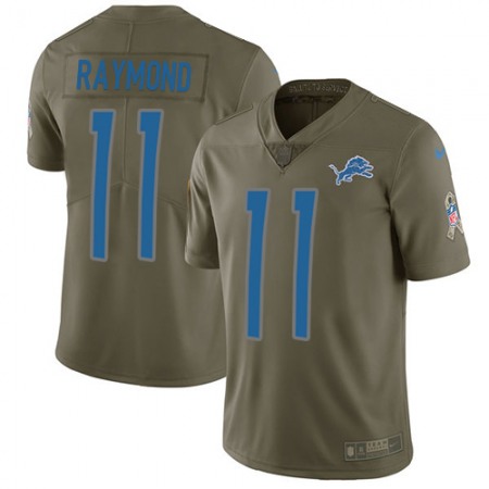 Nike Lions #11 Kalif Raymond Olive Youth Stitched NFL Limited 2017 Salute To Service Jersey