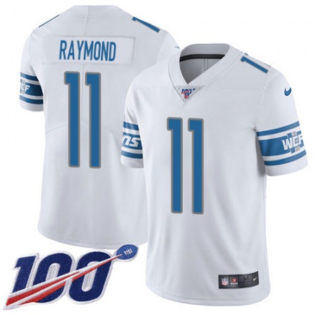 Nike Lions #11 Kalif Raymond White Youth Stitched NFL 100th Season Vapor Untouchable Limited Jersey
