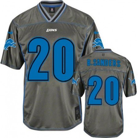 Nike Lions #20 Barry Sanders Grey Youth Stitched NFL Elite Vapor Jersey