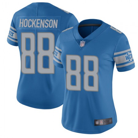 Nike Lions #88 T.J. Hockenson Light Blue Team Color Women's Stitched NFL Vapor Untouchable Limited Jersey
