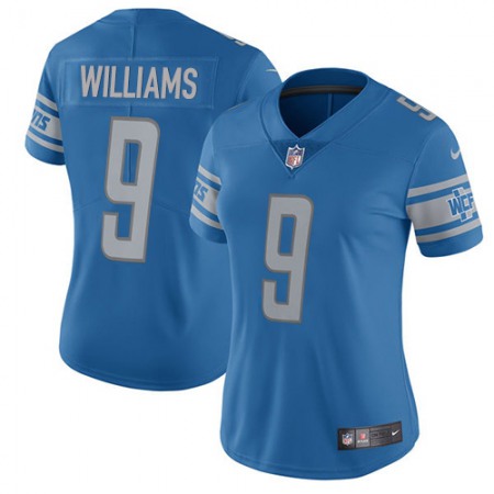 Nike Lions #9 Jameson Williams Blue Team Color Women's Stitched NFL Vapor Untouchable Limited Jersey