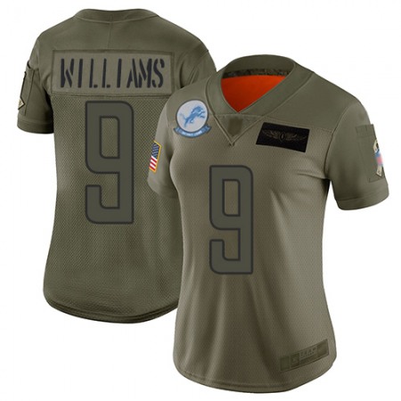 Nike Lions #9 Jameson Williams Camo Women's Stitched NFL Limited 2019 Salute To Service Jersey
