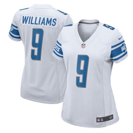 Nike Lions #9 Jameson Williams White Women's Stitched NFL Elite Jersey