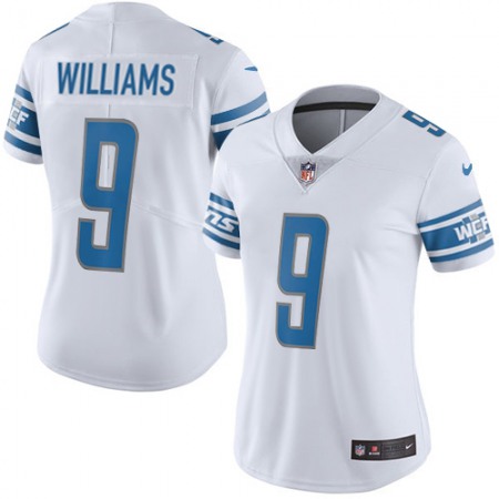 Nike Lions #9 Jameson Williams White Women's Stitched NFL Vapor Untouchable Limited Jersey