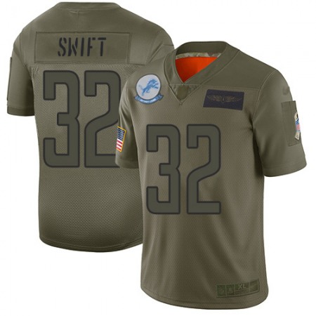 Nike Lions #32 D'Andre Swift Camo Youth Stitched NFL Limited 2019 Salute To Service Jersey