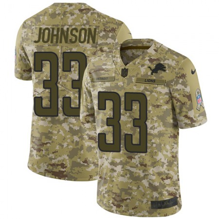 Nike Lions #33 Kerryon Johnson Camo Youth Stitched NFL Limited 2018 Salute to Service Jersey