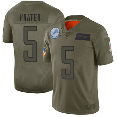 Nike Lions #5 Matt Prater Camo Youth Stitched NFL Limited 2019 Salute to Service Jersey