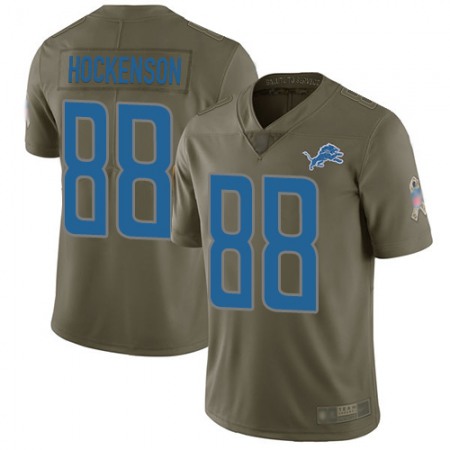 Nike Lions #88 T.J. Hockenson Olive Youth Stitched NFL Limited 2017 Salute to Service Jersey