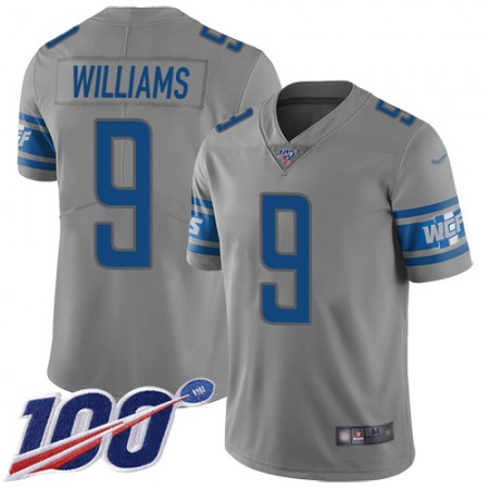 Nike Lions #9 Jameson Williams Gray Youth Stitched NFL Limited Inverted Legend 100th Season Jersey