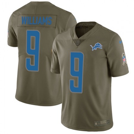 Nike Lions #9 Jameson Williams Olive Youth Stitched NFL Limited 2017 Salute To Service Jersey