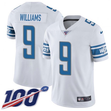Nike Lions #9 Jameson Williams White Youth Stitched NFL 100th Season Vapor Untouchable Limited Jersey