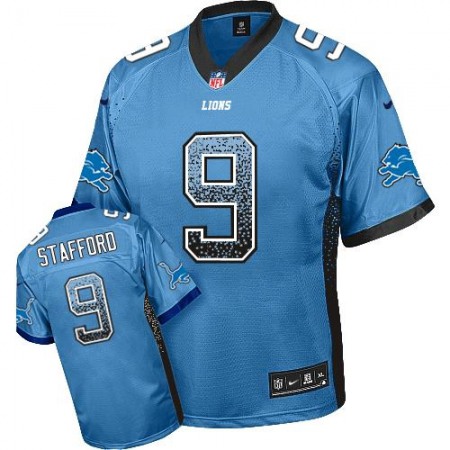Nike Lions #9 Matthew Stafford Light Blue Team Color Youth Stitched NFL Elite Drift Fashion Jersey