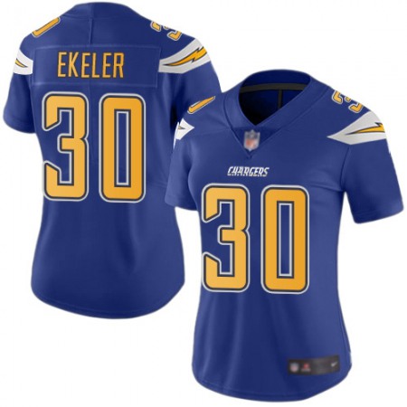 Nike Chargers #30 Austin Ekeler Electric Blue Women's Stitched NFL Limited Rush Jersey