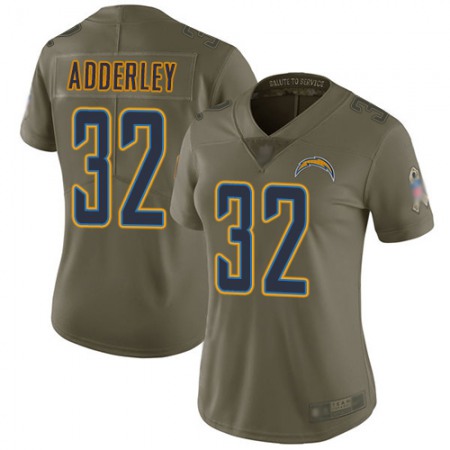 Nike Chargers #32 Nasir Adderley Olive Women's Stitched NFL Limited 2017 Salute to Service Jersey