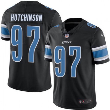 Nike Lions #97 Aidan Hutchinson Black Youth Stitched NFL Limited Rush Jersey