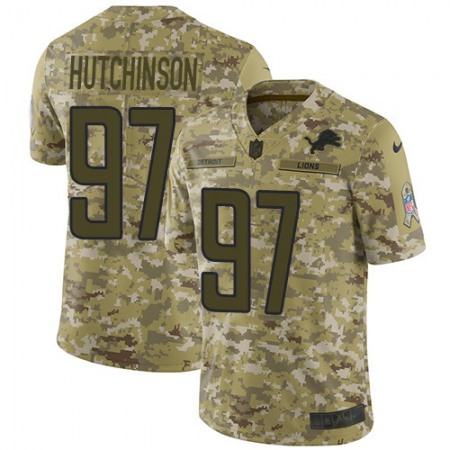 Nike Lions #97 Aidan Hutchinson Camo Youth Stitched NFL Limited 2018 Salute To Service Jersey