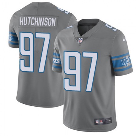 Nike Lions #97 Aidan Hutchinson Gray Youth Stitched NFL Limited Rush Jersey