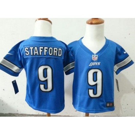 Toddler Nike Lions #9 Matthew Stafford Blue Team Color Stitched NFL Elite Jersey