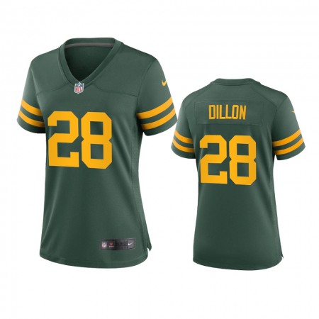 Green Bay Packers #28 A.J. Dillon Women's Nike Alternate Game Player NFL Jersey - Green