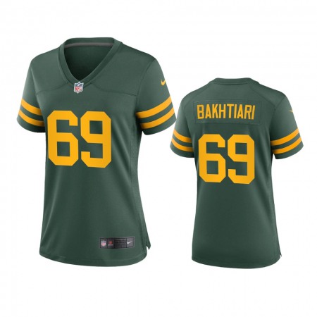 Green Bay Packers #69 David Bakhtiari Women's Nike Alternate Game Player NFL Jersey - Green