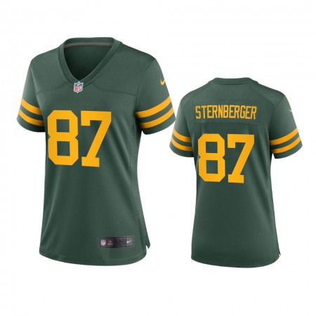 Green Bay Packers #87 Jace Sternberger Women's Nike Alternate Game Player NFL Jersey - Green