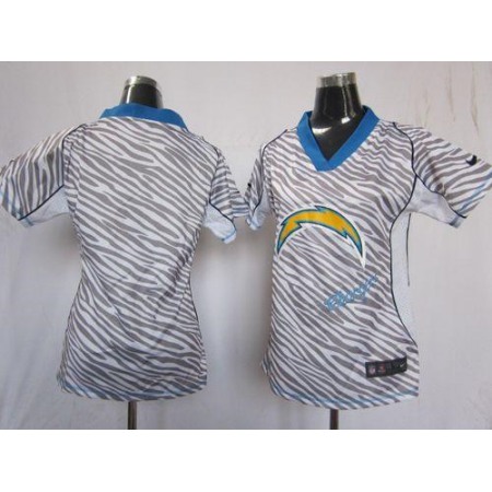 Nike Chargers Blank Zebra Women's Stitched NFL Elite Jersey