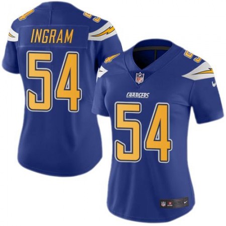 Nike Chargers #54 Melvin Ingram Electric Blue Women's Stitched NFL Limited Rush Jersey