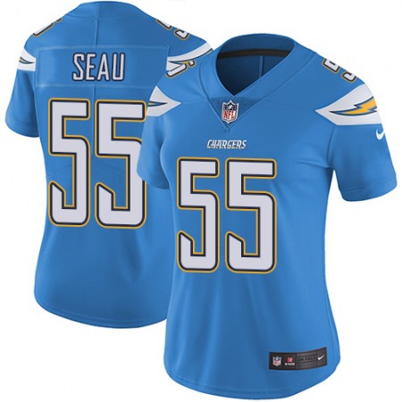 Nike Chargers #55 Junior Seau Electric Blue Alternate Women's Stitched NFL Vapor Untouchable Limited Jersey