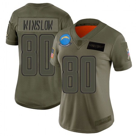 Nike Chargers #80 Kellen Winslow Camo Women's Stitched NFL Limited 2019 Salute to Service Jersey