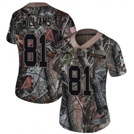 Nike Chargers #81 Mike Williams Camo Women's Stitched NFL Limited Rush Realtree Jersey