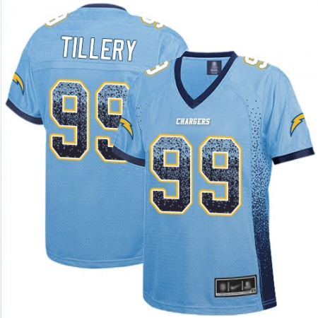 Nike Chargers #99 Jerry Tillery Electric Blue Alternate Women's Stitched NFL Elite Drift Fashion Jersey